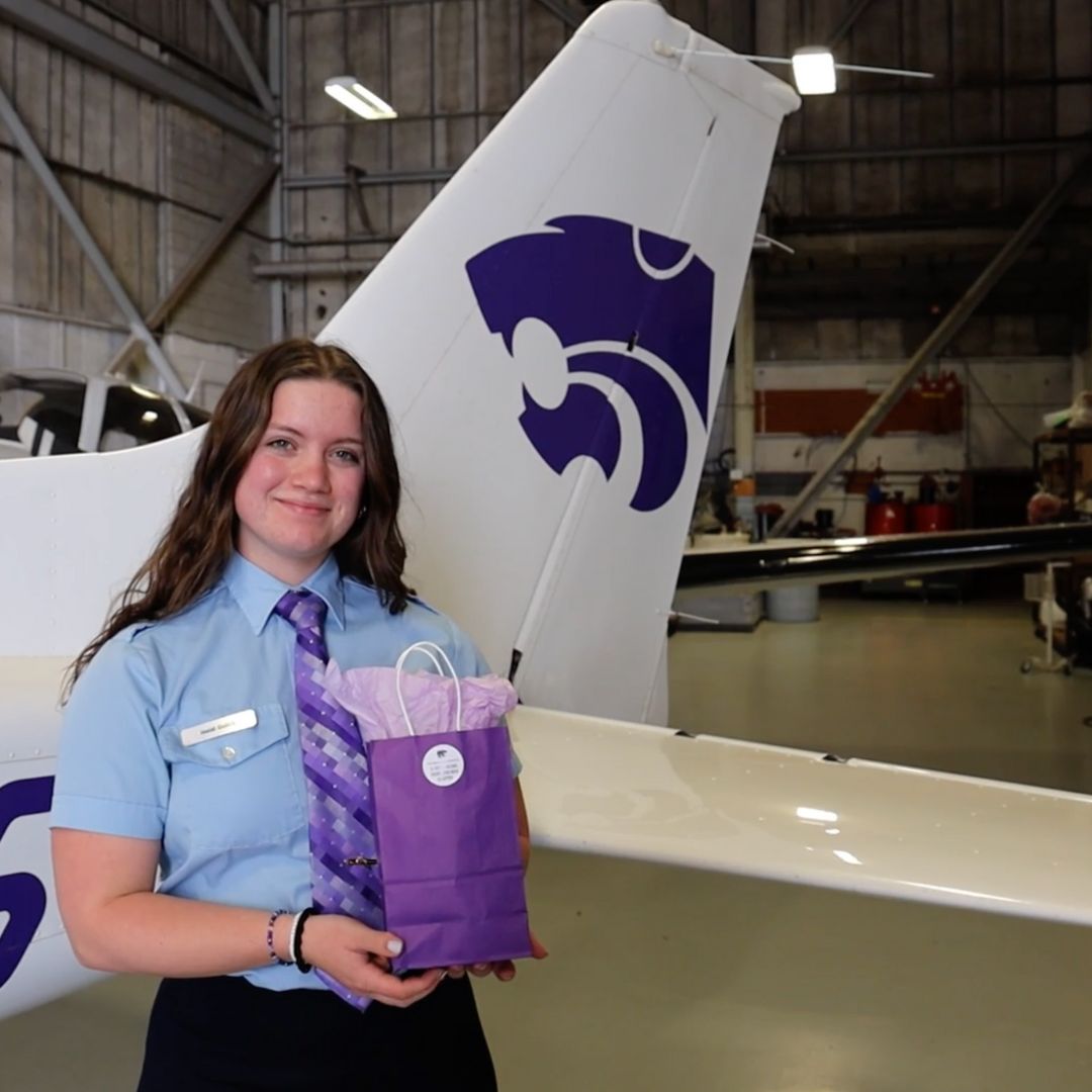 Students at K-State Salina organize the Pilots For Kids efforts on campus to bring gifts to hospitalized children
